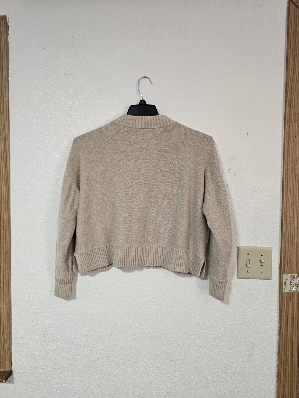 Quince Beige Cropped Button-Front Cardigan 100% Organic Cotton - Picture 6 of 9
